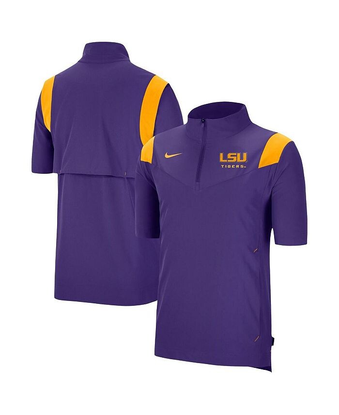 

Мужская фиолетовая куртка LSU Tigers Coach с коротким рукавом и молнией до четверти Nike, фиолетовый