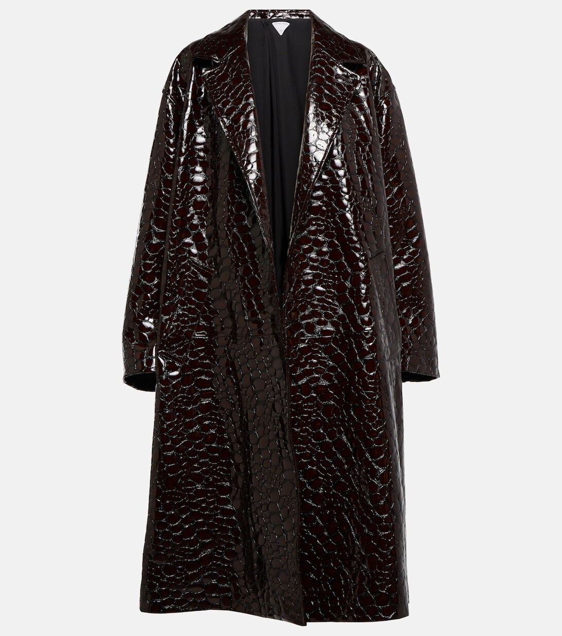 

Пальто из кожи с эффектом крокодила BOTTEGA VENETA, красный