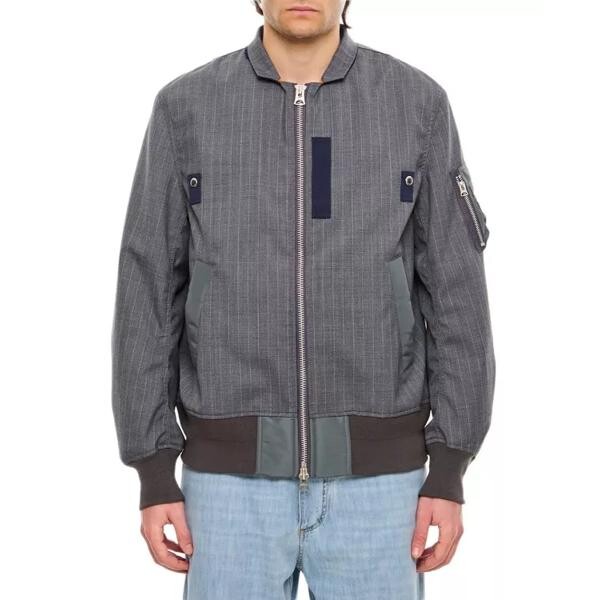 

Куртка chalk stripe blouson Sacai, серый