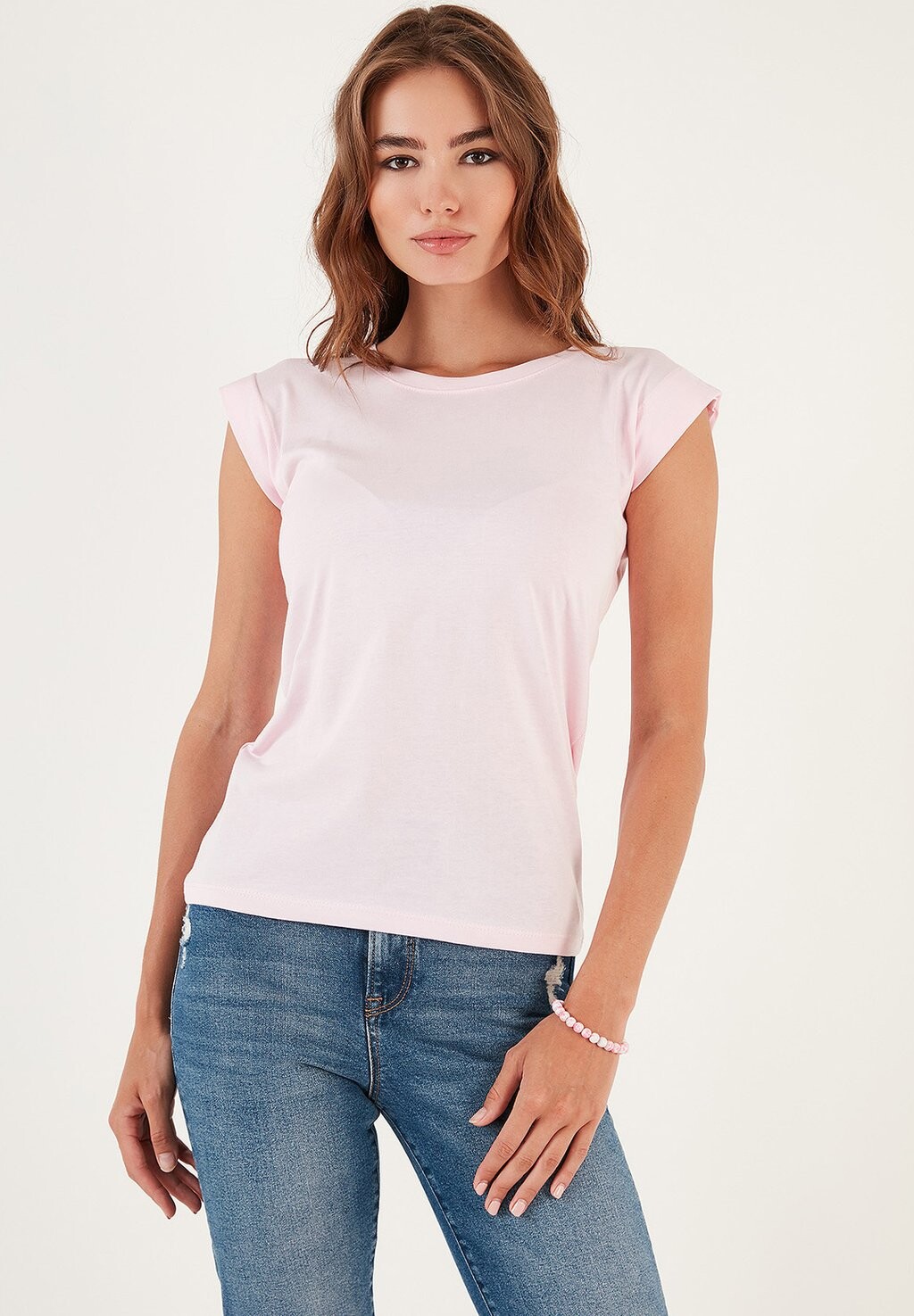 Футболка базовая CREW NECK LELA, цвет light pink