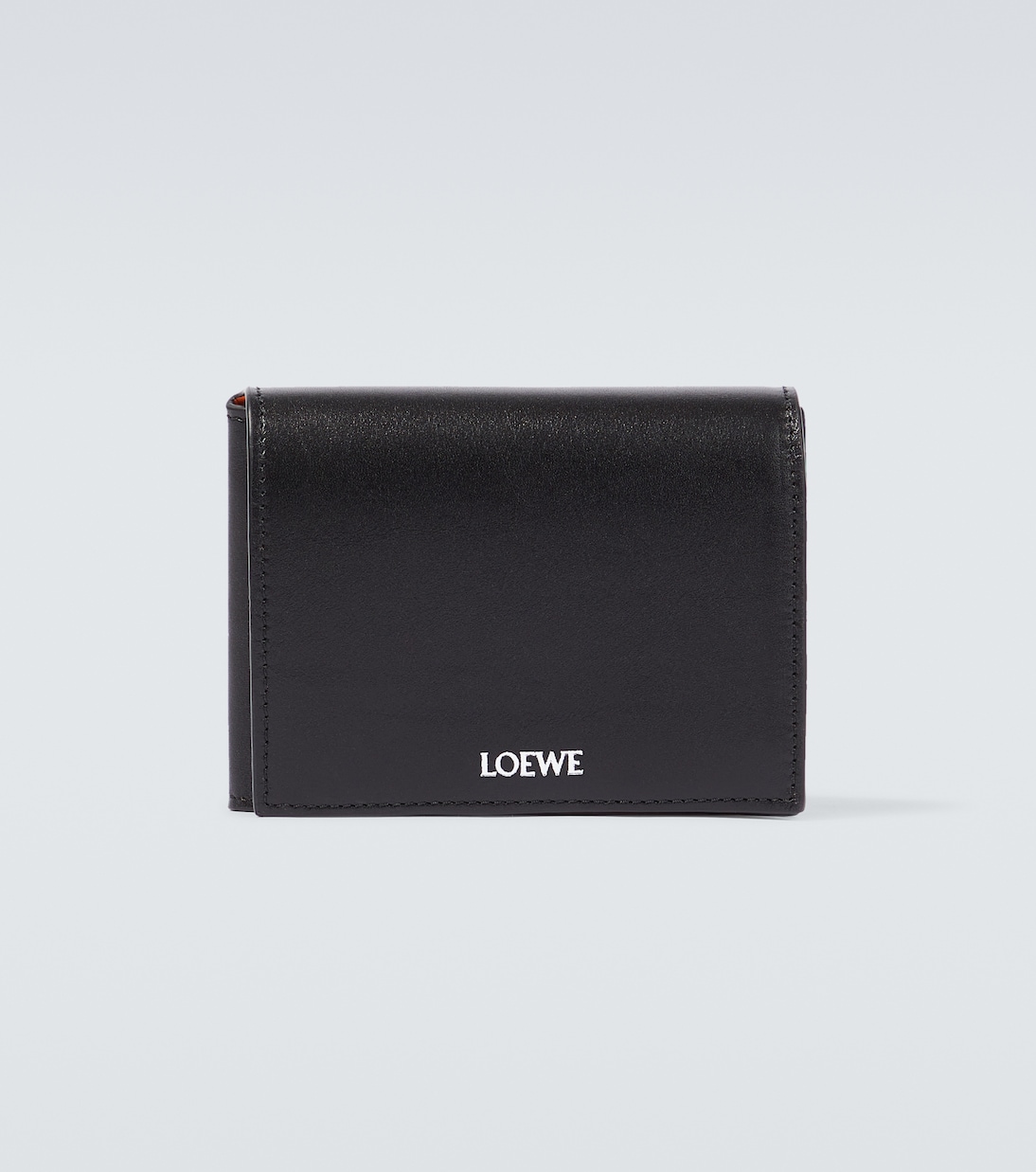 Двойной кожаный кошелек Loewe, черный