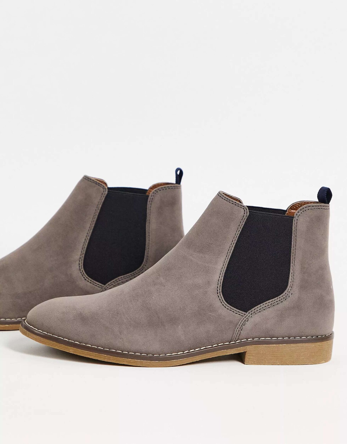 

Серые ботинки челси из искусственной замши Topman, Серый