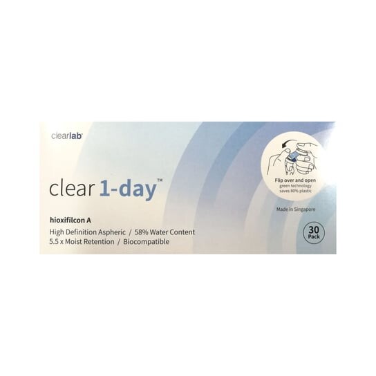 

Прозрачные 1-дневные, Бесцветные контактные линзы -1,5 30 шт. Clear Lab, Clearlab, бесцветный