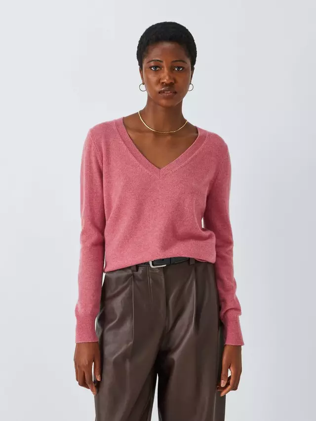 

Джемпер John Lewis Cashmere V-Neck, цвет old/rose
