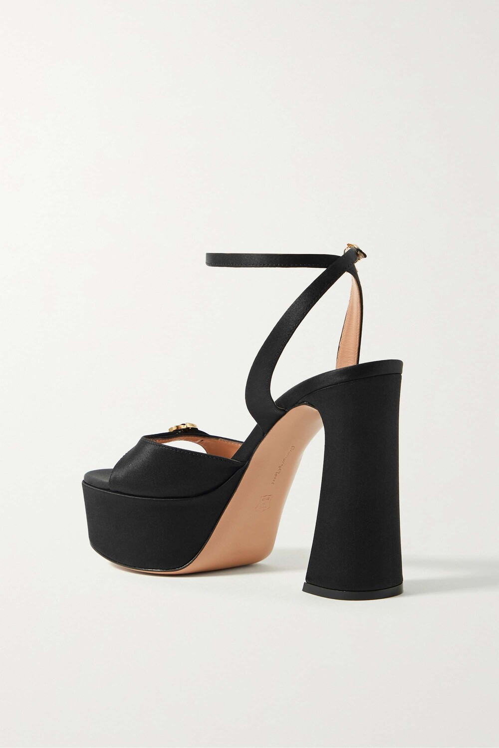 

GIANVITO ROSSI атласные босоножки Raso 70 на платформе, черный