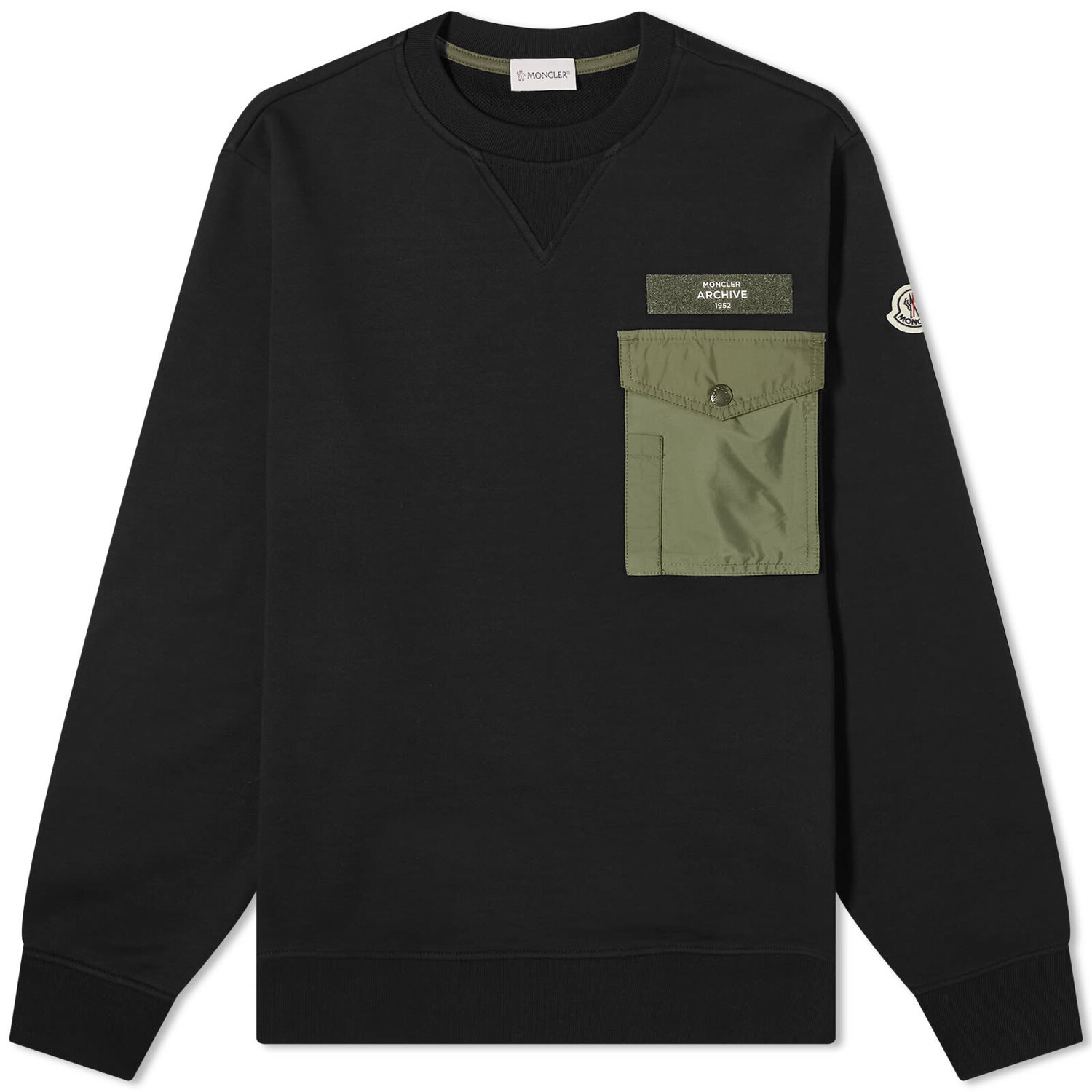 

Лонгслив Moncler Long Sleeve Nylon Pocket T-Shirt, черный
