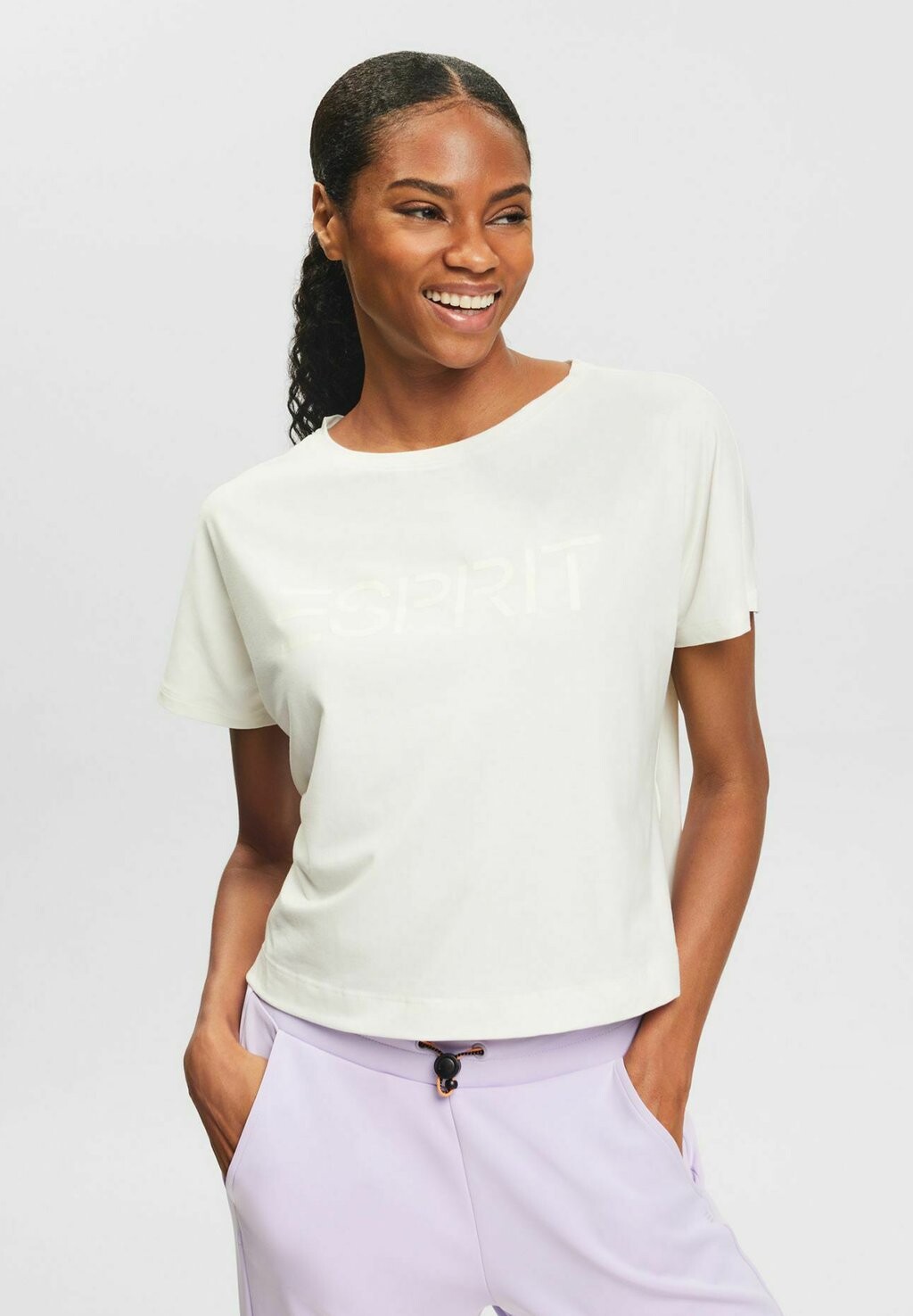 

Футболка с принтом Esprit, молочный