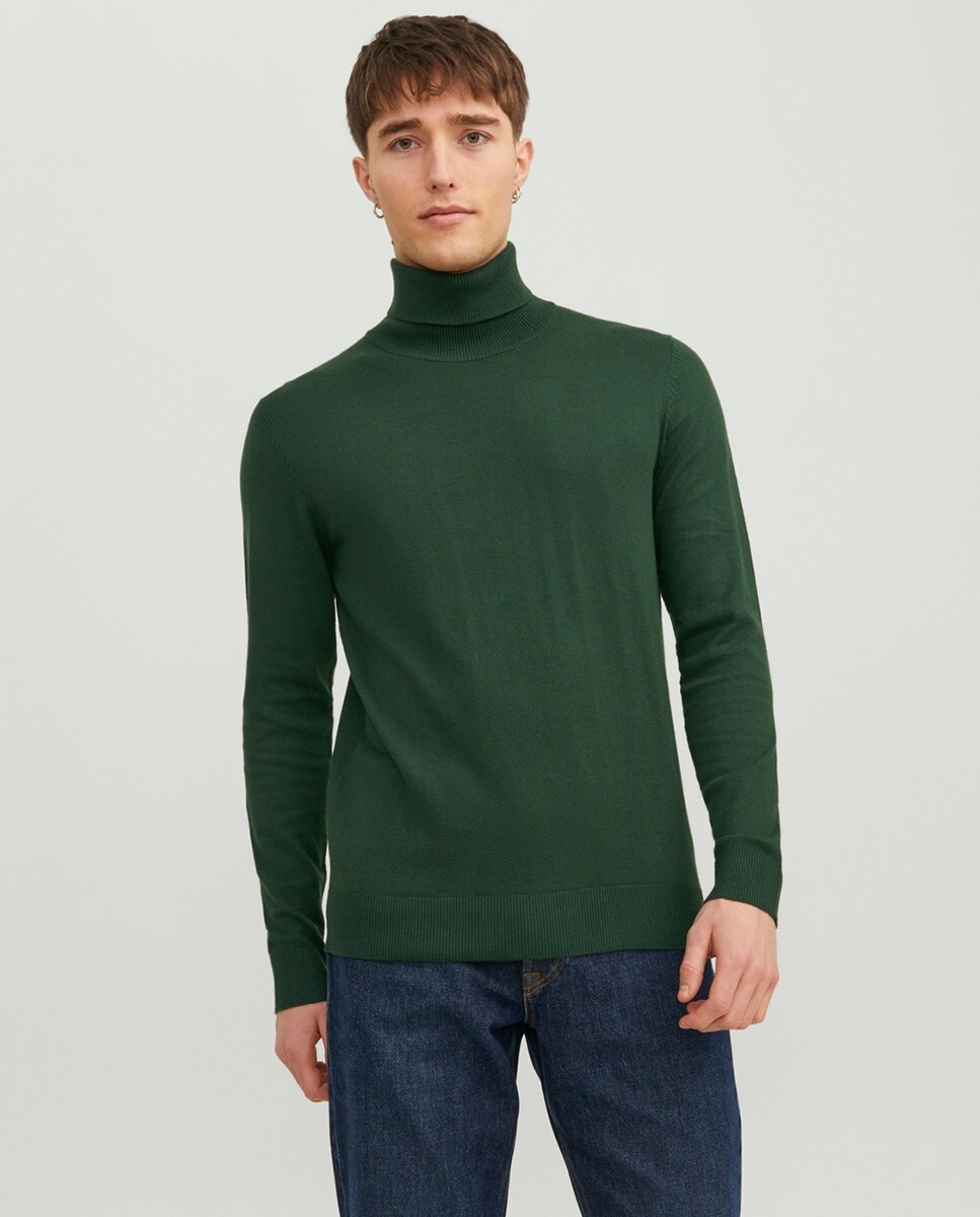 

Мужской свитер с высоким воротником Jack & Jones, темно-зеленый