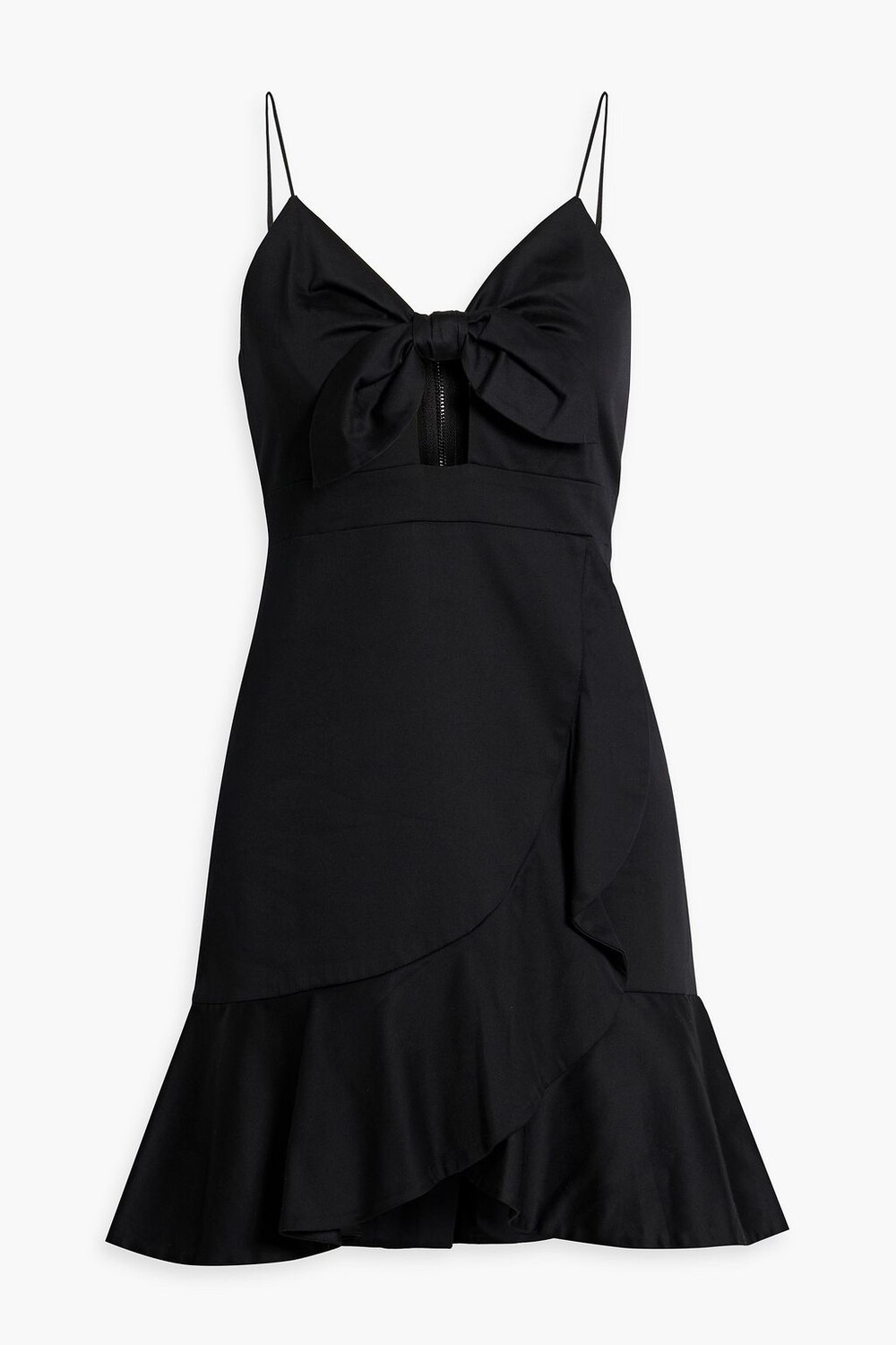 

Платье мини Hilda из смесового хлопка с вырезом и бантом ALICE + OLIVIA, черный