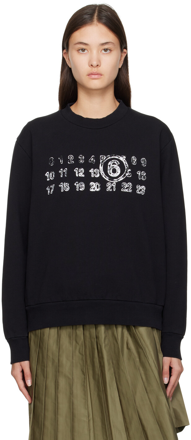 

Черный свитшот с принтом MM6 Maison Margiela