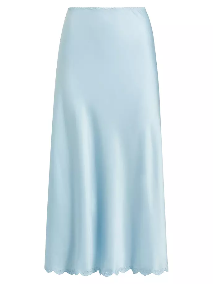 Шелковая юбка-миди Elowen D Ô E N, синий шелковая блузка kahira с цветочным принтом d ô e n цвет large paisley bouquet