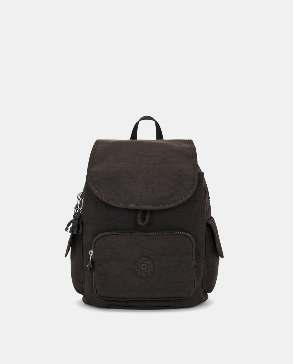 Темно-коричневый рюкзак Medium City Pack с завязками Kipling, темно коричневый