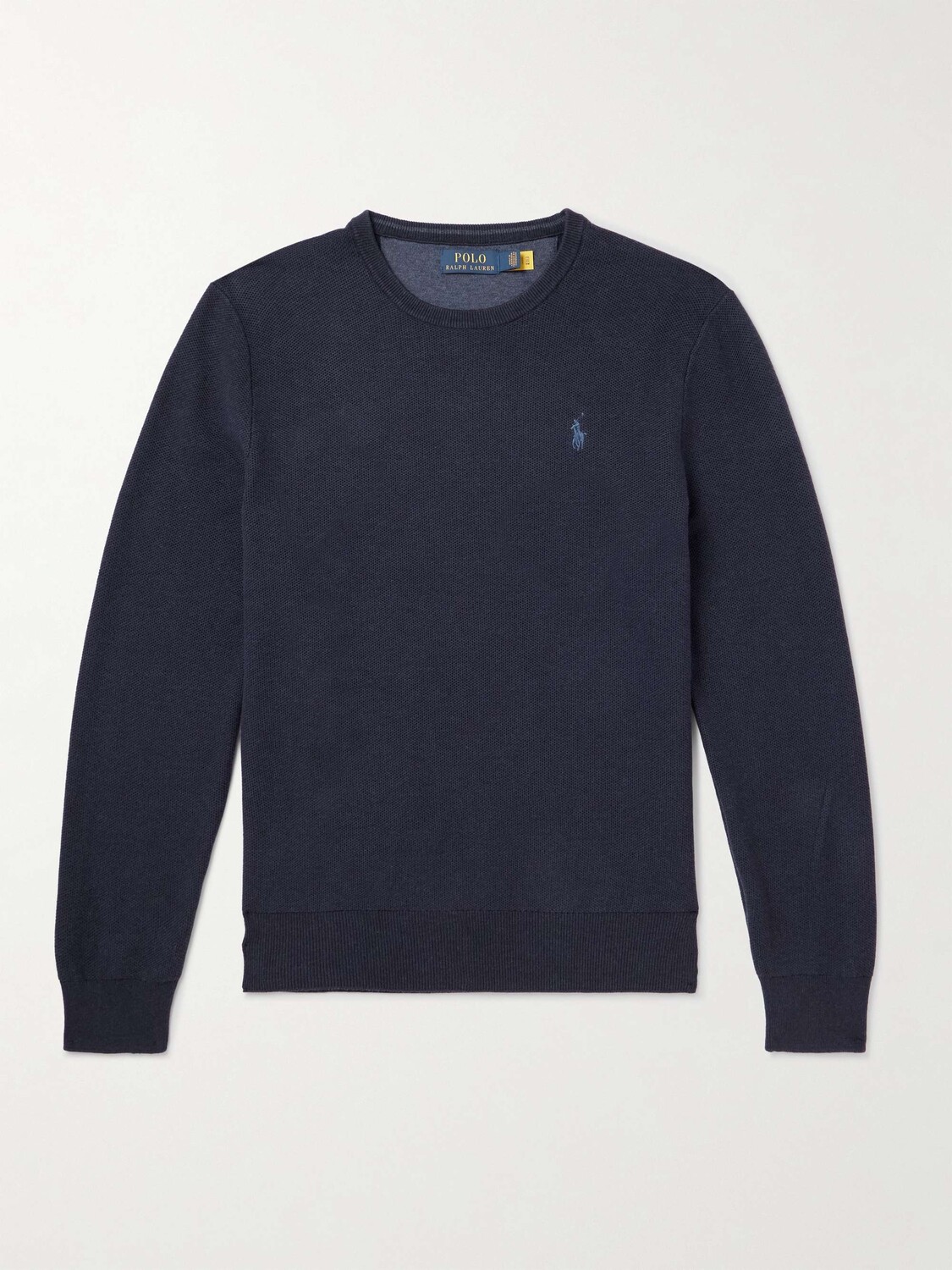 

Свитер из фактурного хлопка с вышитым логотипом POLO RALPH LAUREN, нави, Черный