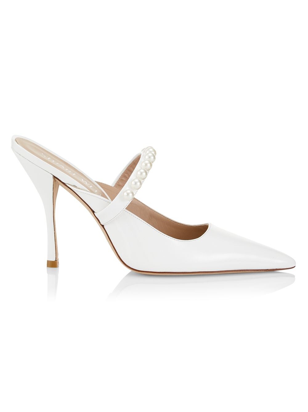 

Туфли без задника Goldie 100MM с искусственным жемчугом Stuart Weitzman, белый