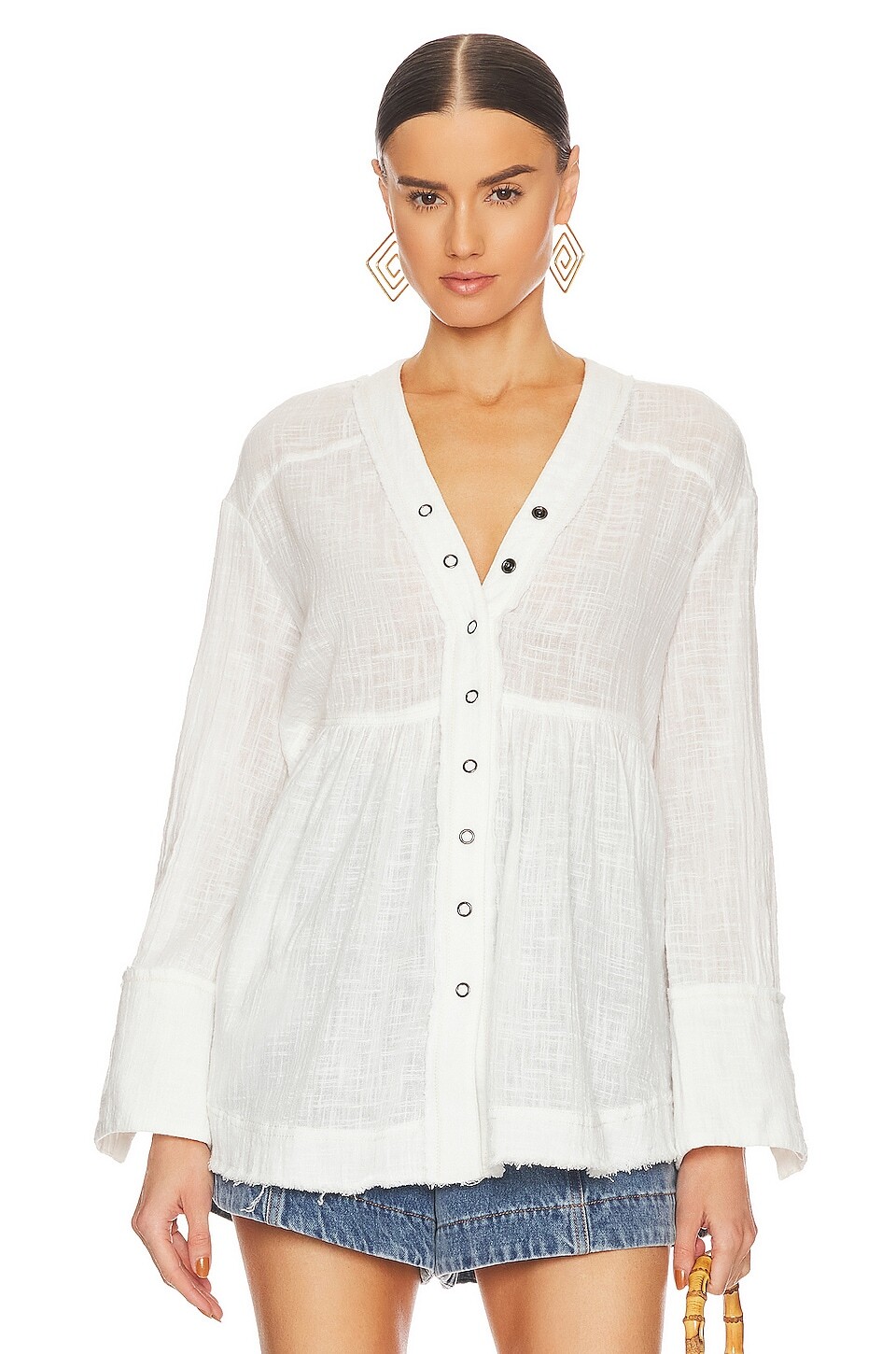 

Топ Free People Miles Away Babydoll, белый