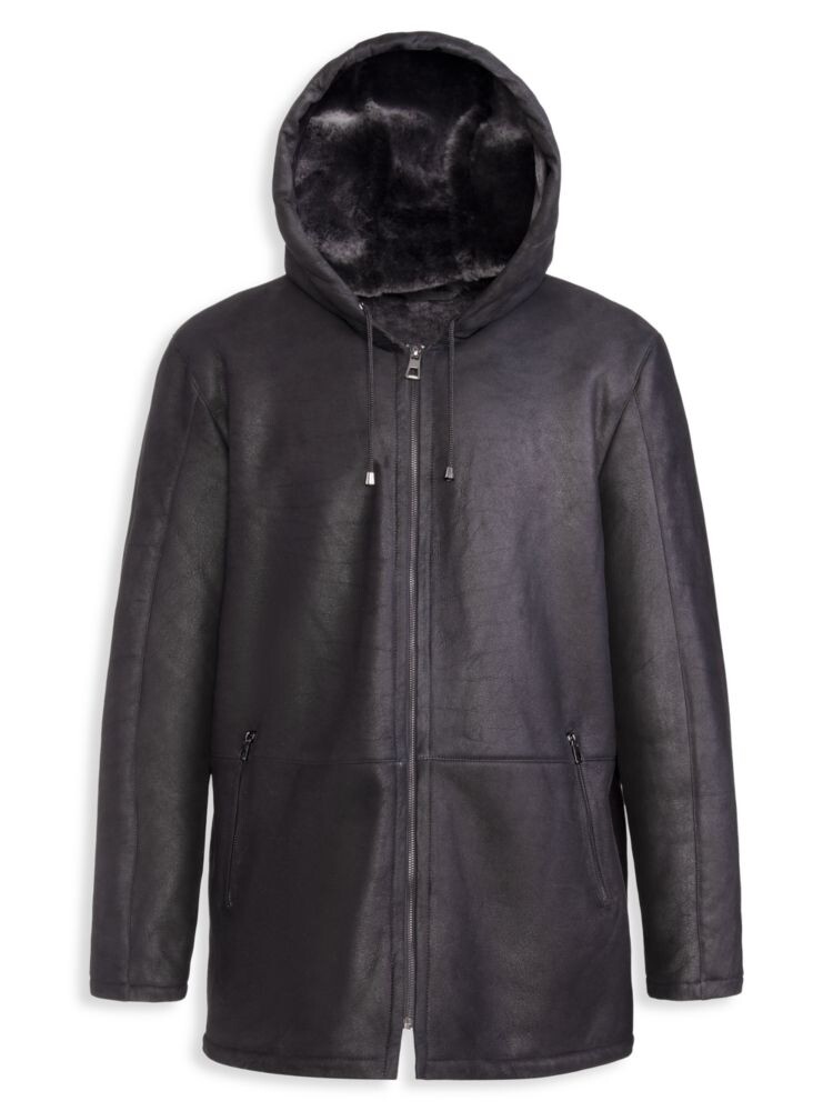 

Кожаная парка на молнии из овчины и овчины Wolfie Furs, черный