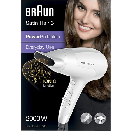 Фен Satin 3 Hd 380 Power Perfection, Braun фен braun hd 710 satin hair