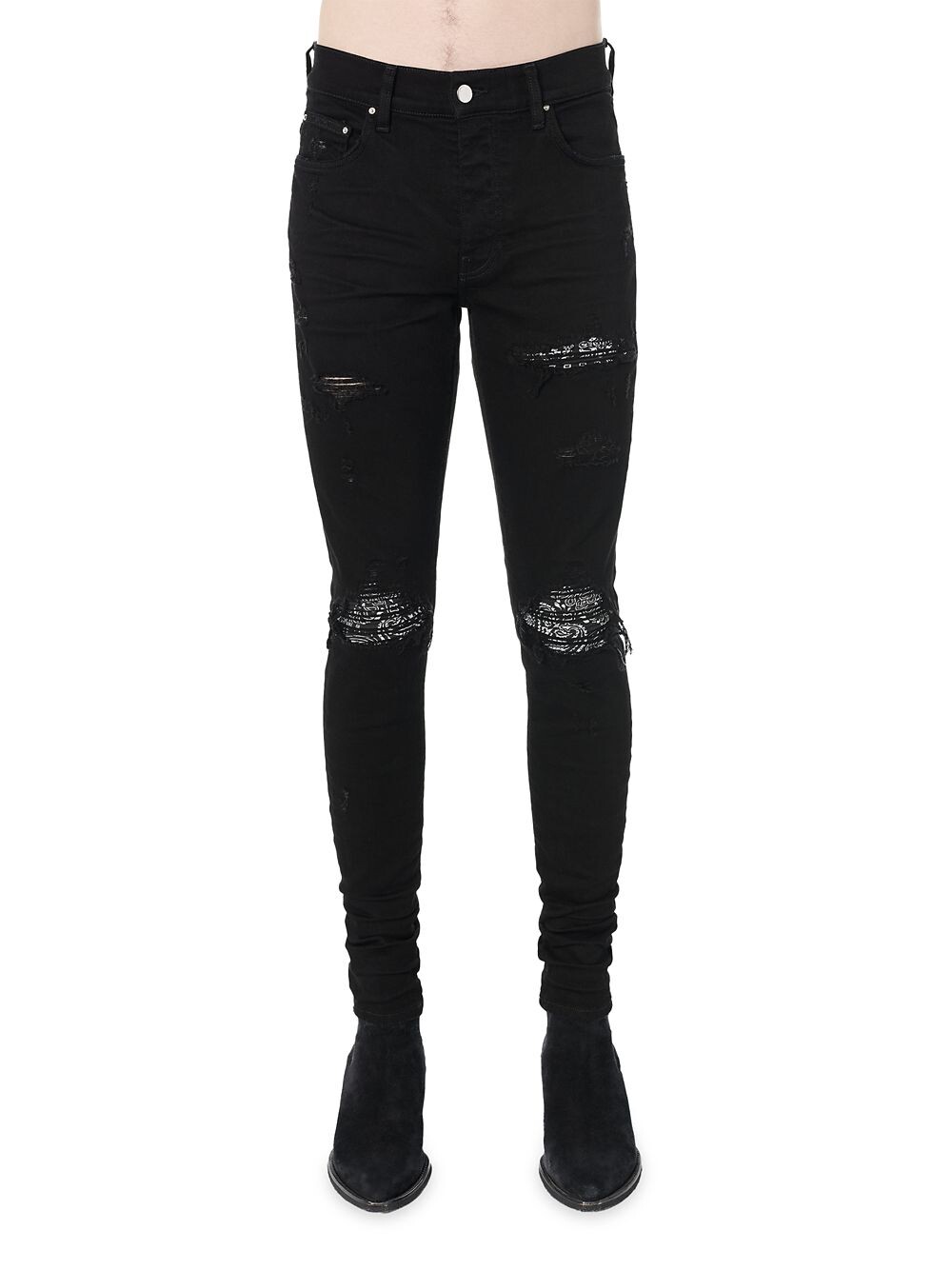 

Суперузкие джинсы-бандана Mx1 Amiri, черный