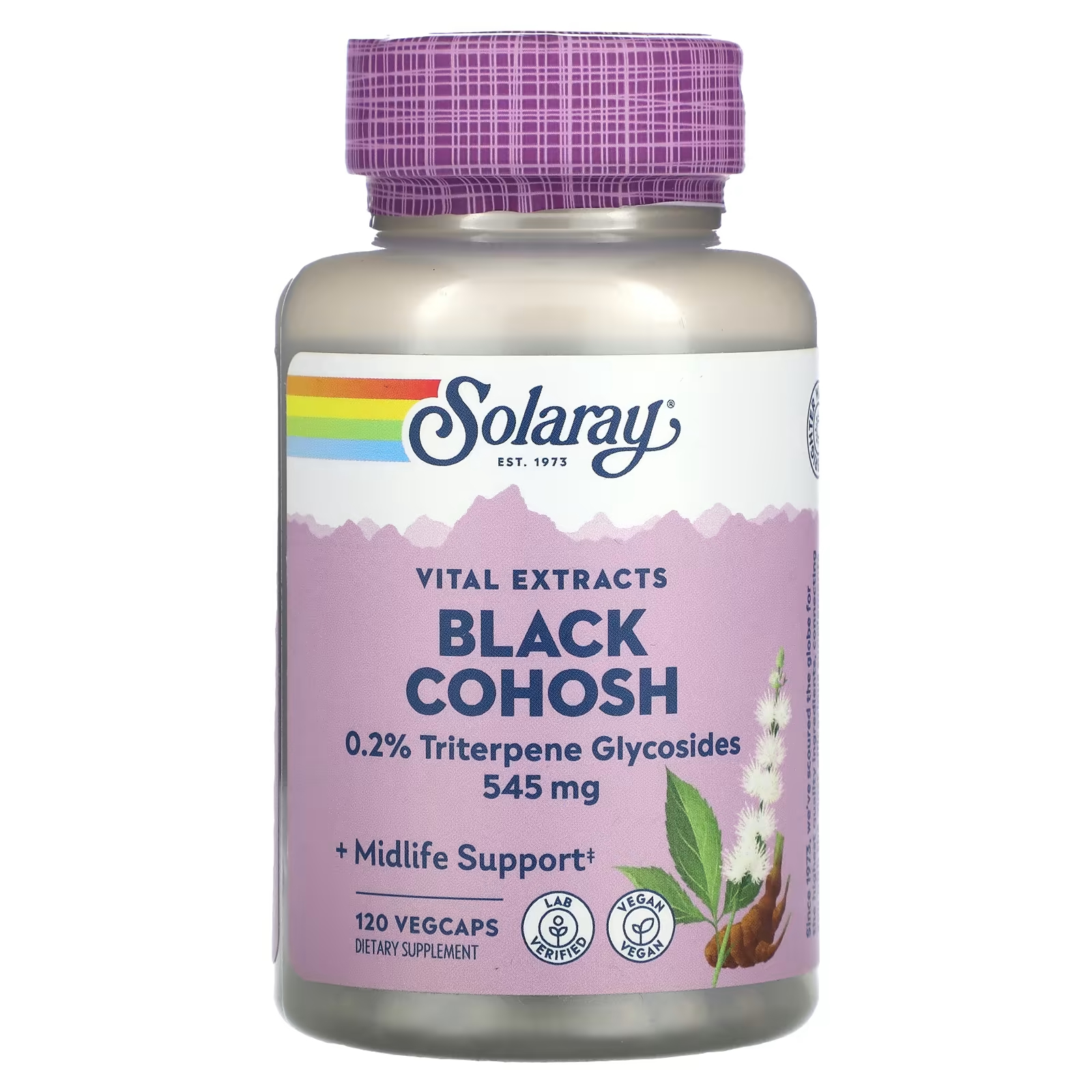 Solaray Vital Extracts Black Cohosh 545 мг 120 растительных капсул solaray vital extracts black cohosh 545 мг 120 растительных капсул