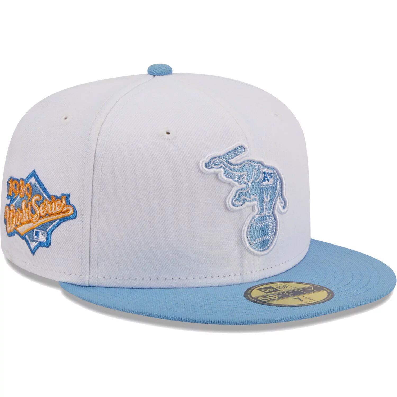 

Мужская приталенная кепка New Era White Oakland Athletics Sky 59FIFTY