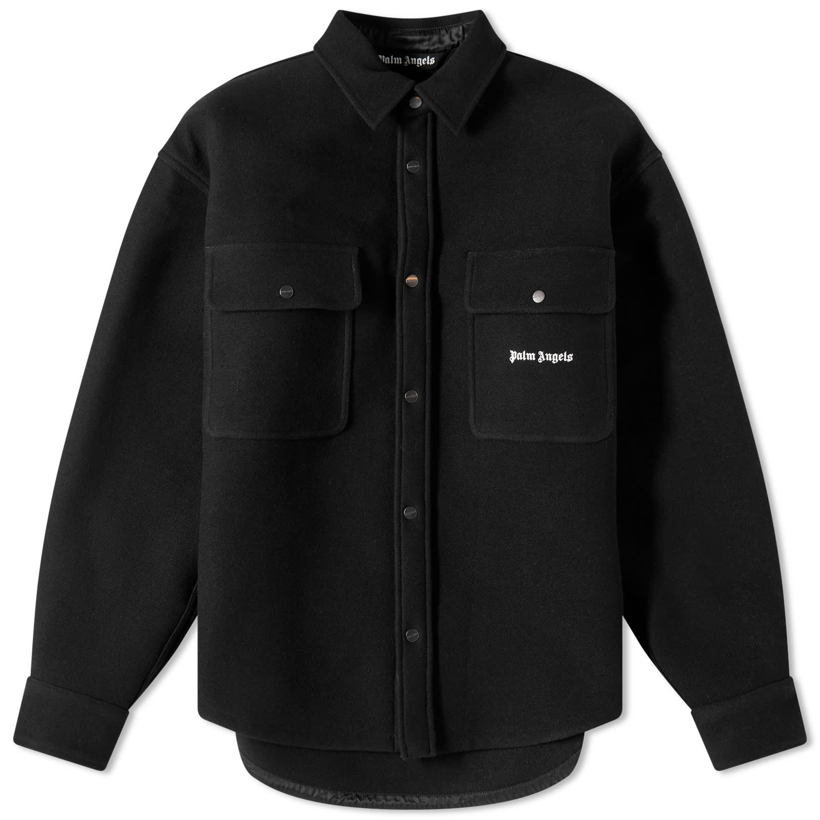 Рубашка Palm Angels Back Logo Overshirt, черный рубашка valentino v logo nylon overshirt черный