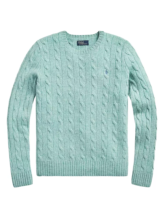 

Свитер Джулианна косой вязки из смесовой шерсти Polo Ralph Lauren, цвет april green melange