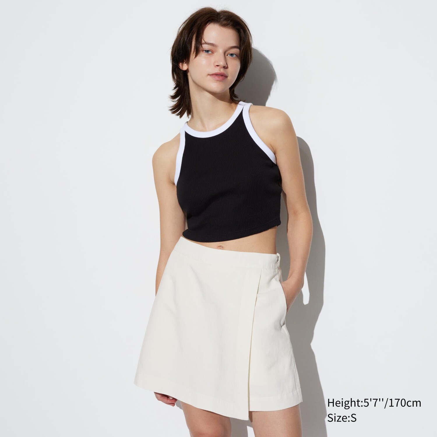 

Льняная юбка-брюки UNIQLO, слоновая кость