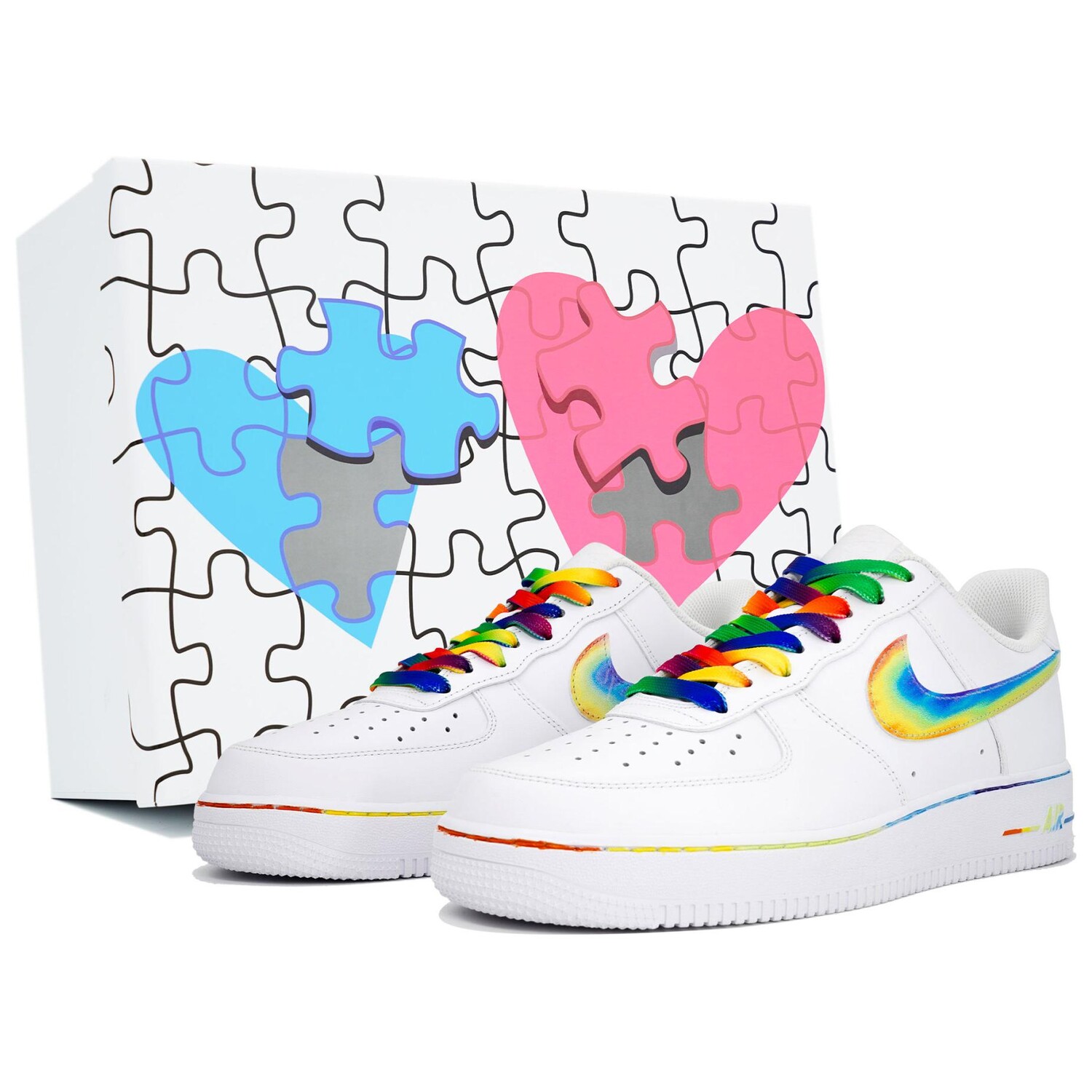 

Кроссовки Nike Air Force 1 Skateboarding Shoes Unisex Low-top Yellow/blue, белый