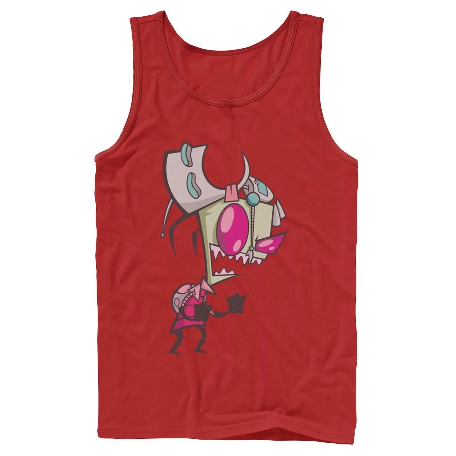 

Мужская майка Nickelodeon Invader Zim угрожающий смех усталый Gir портрет графический рисунок майка