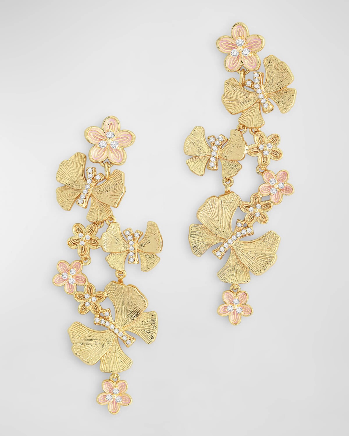

Серьги с подвесками в виде бабочки с цветами Anabel Aram Jewelry, цвет Gold