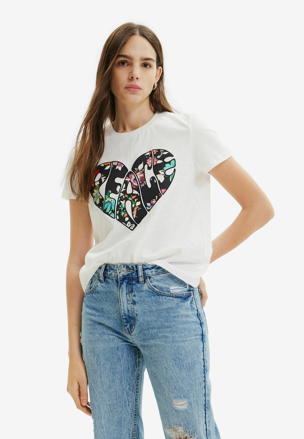 

Футболка с принтом Desigual, белый