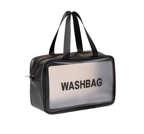 Дорожная прозрачная косметичка WASHBAG, черная, Imchex, черный косметичка силиконовая bw washbag