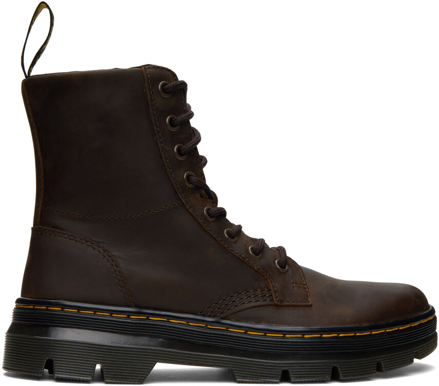 

Martens Коричневые повседневные ботинки с гребешками Dr. Martens, Коричневый