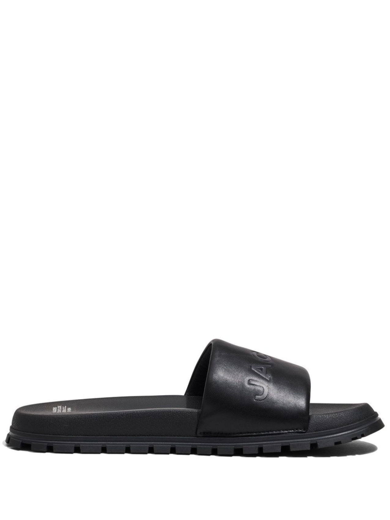 

Marc Jacobs шлепанцы The Leather Slide с тисненым логотипом, черный