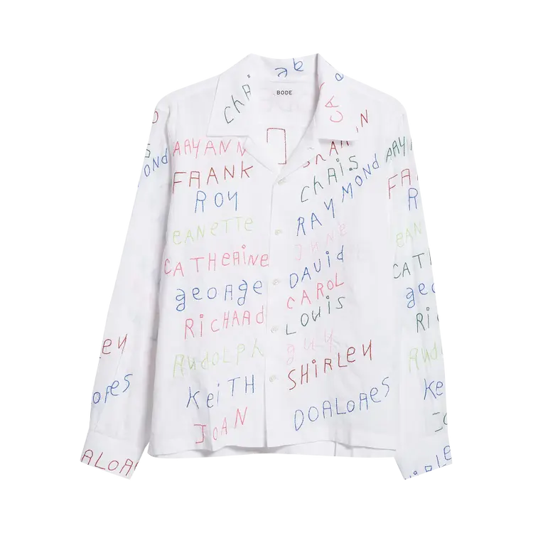 

Рубашка Bode Familial Hall Long-Sleeve 'White/Multicolor', белый