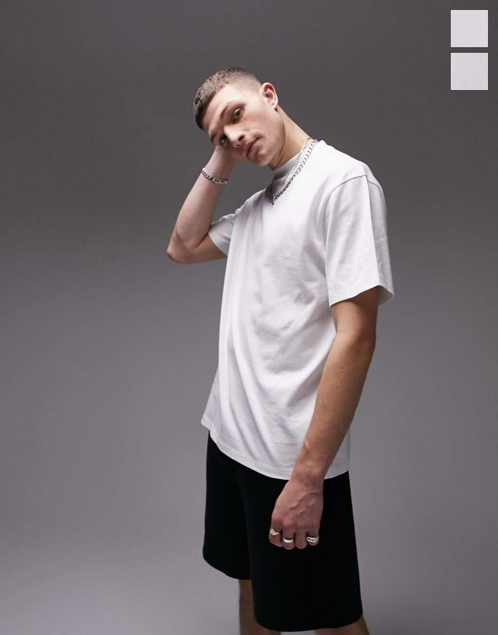 

Белая футболка оверсайз из 2 пар Topman, Белый