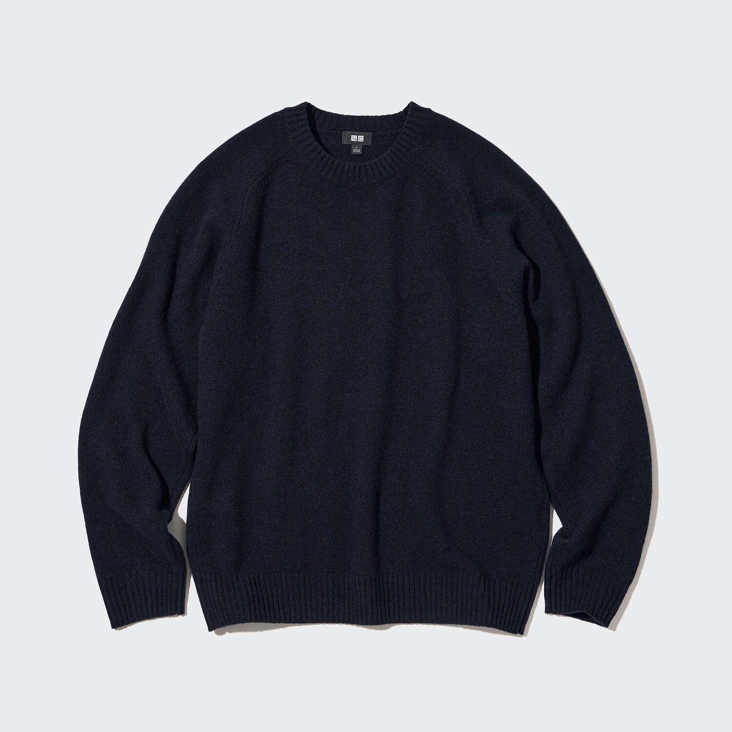 

Джемпер Uniqlo мужской из шерсти ягненка с круглым вырезом, темно-синий