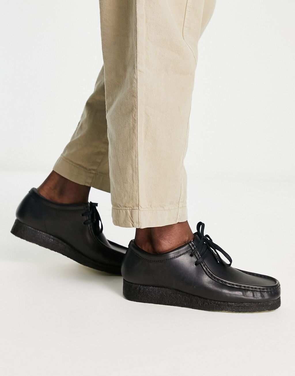 

Черные кожаные туфли Clarks Originals Wallabee