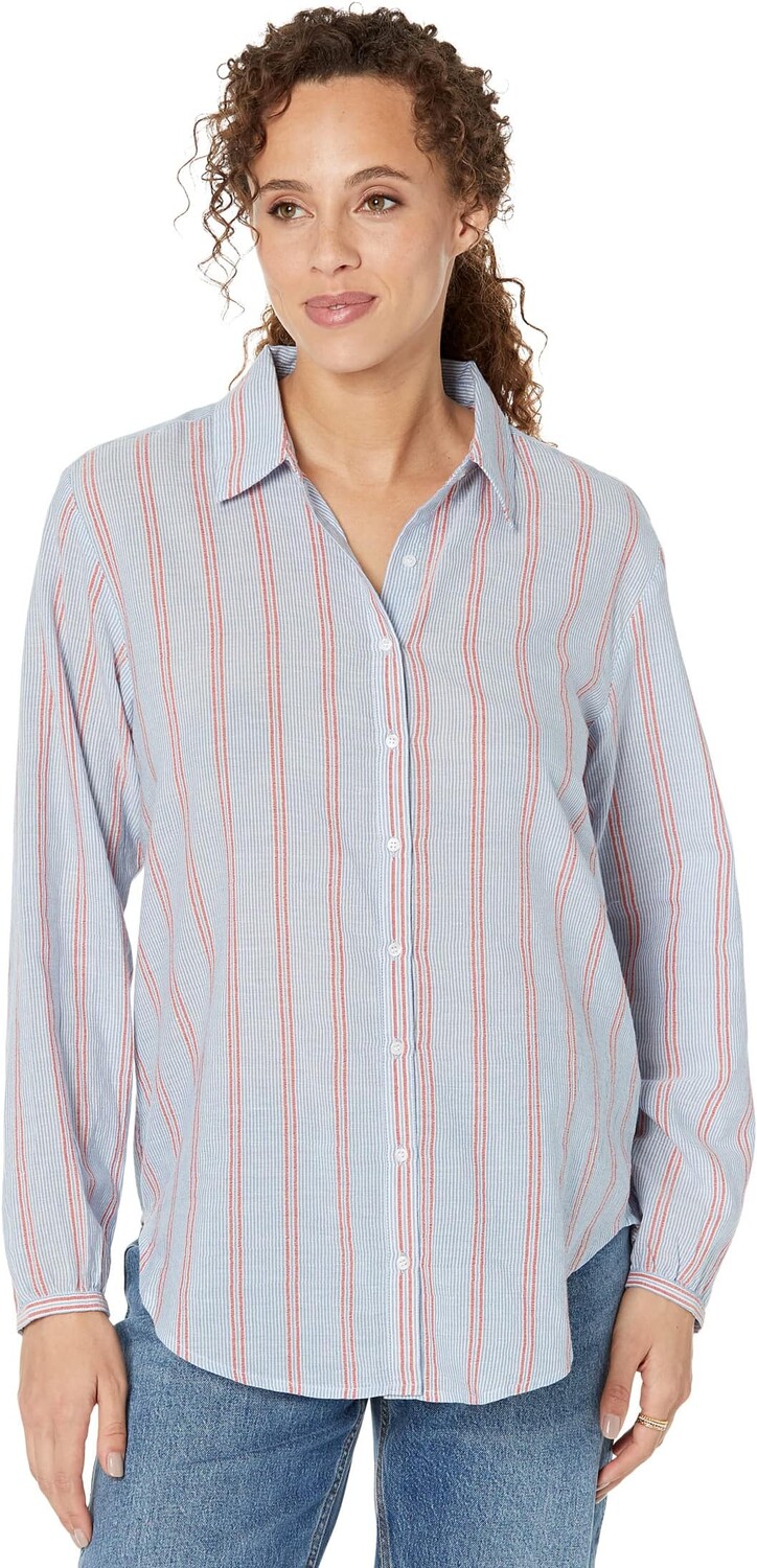 

Рубашка Lilla P Boyfriend Button-Down, цвет Tide Stripe