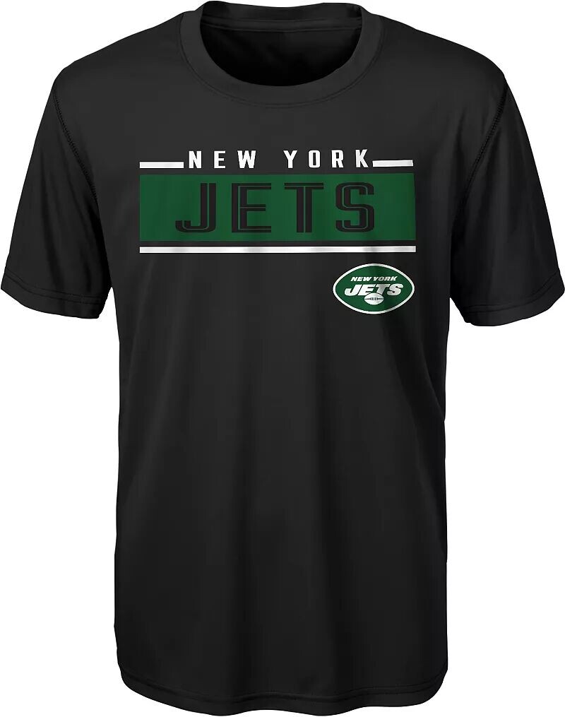 

Nfl Team Apparel Молодежная черная футболка New York Jets Amped Up