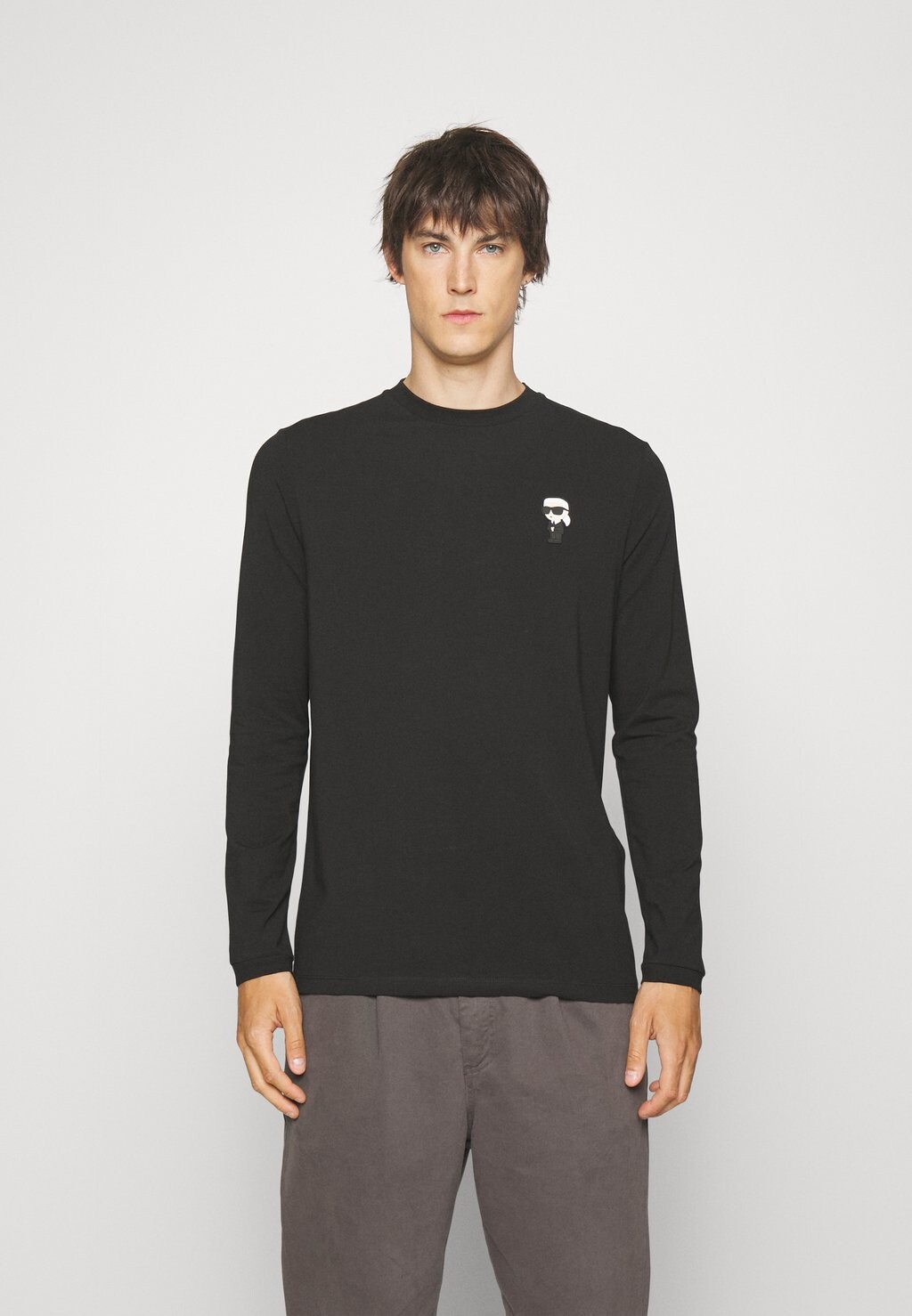 

Футболка с длинным рукавом CREWNECK KARL LAGERFELD, черная, Черный