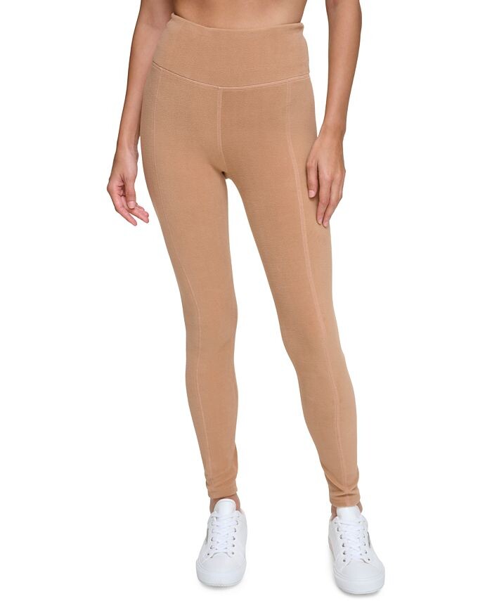 

Женские леггинсы из микрофлиса с высокой талией Calvin Klein, коричневый