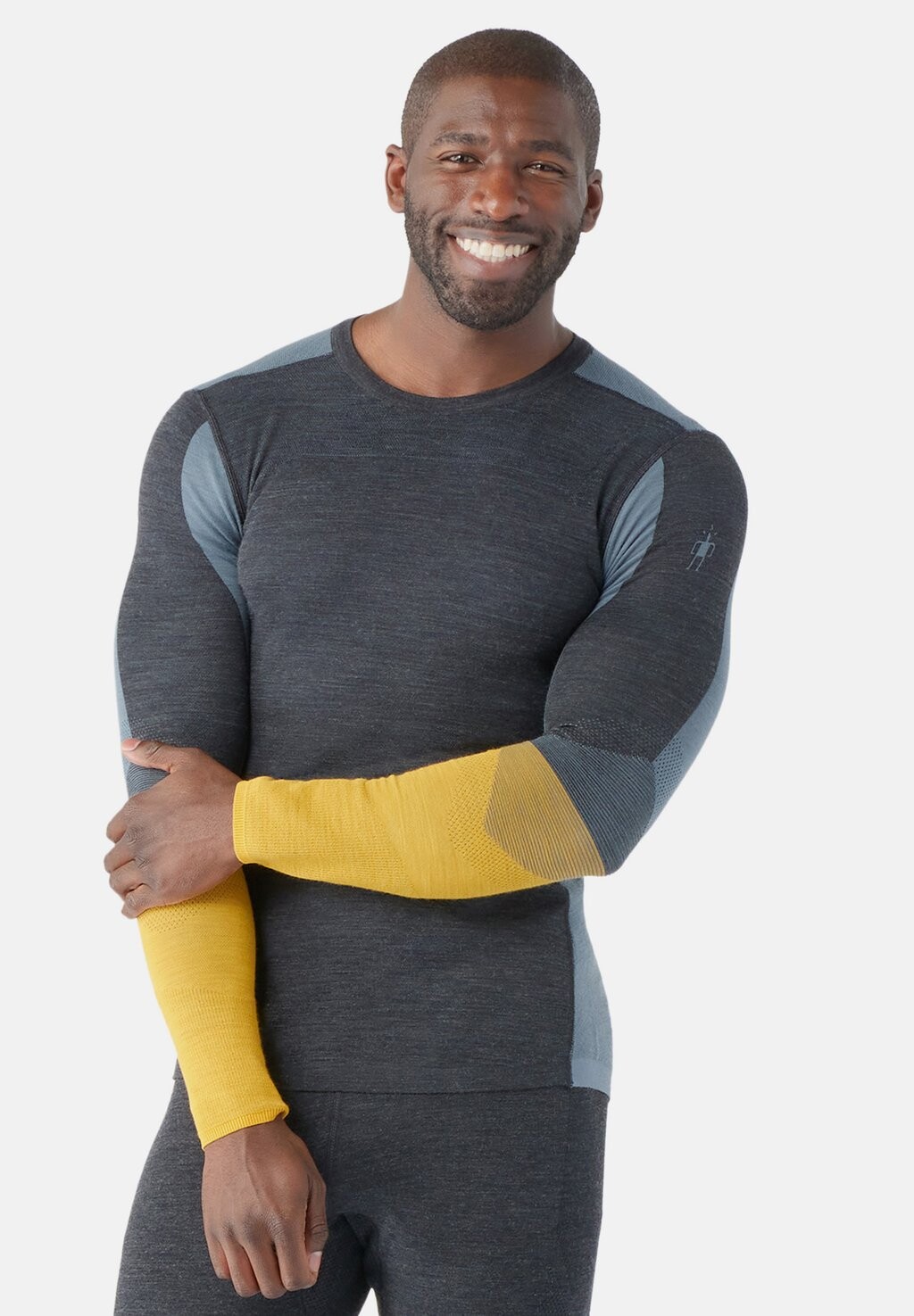

Майка INTRAKNIT THERMAL MERINO BASE LAYER COLORBLOCK Smartwool, угольно-медовый золотой