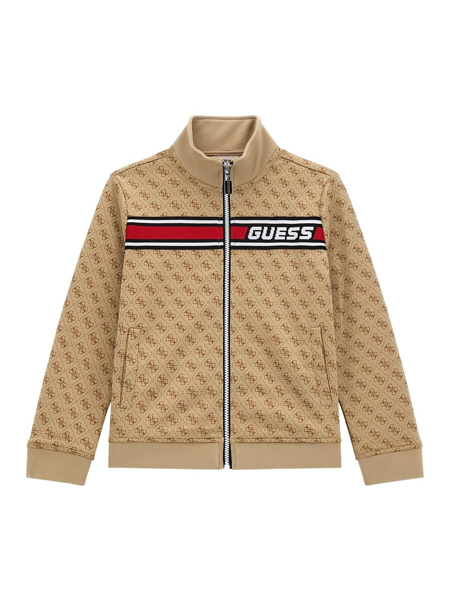 

Худи GUESS Zip-Up Hoodie, бежевый