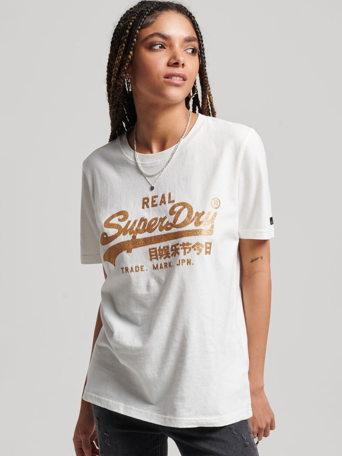 

Футболка с логотипом Superdry Vintage, кремовый белый