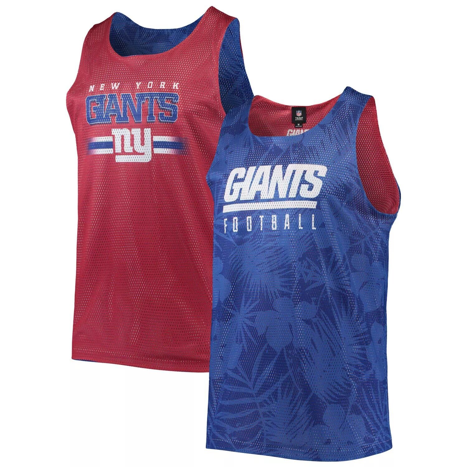 

Мужская двусторонняя сетчатая майка с цветочным принтом FOCO Royal New York Giants