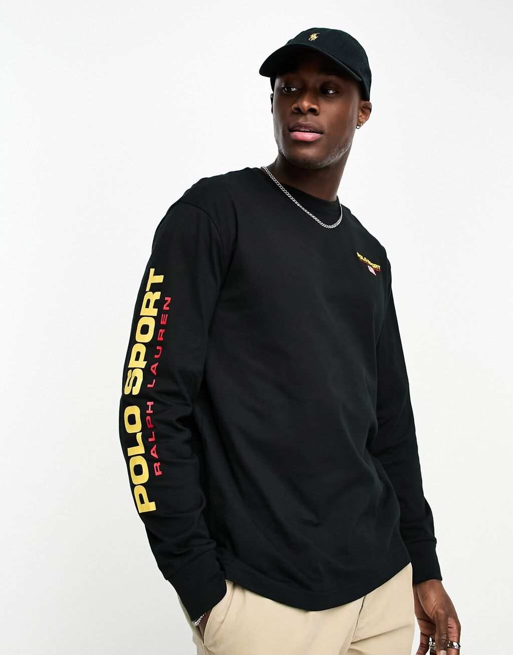 

Черный спортивный топ с длинными рукавами и логотипом Polo Ralph Lauren