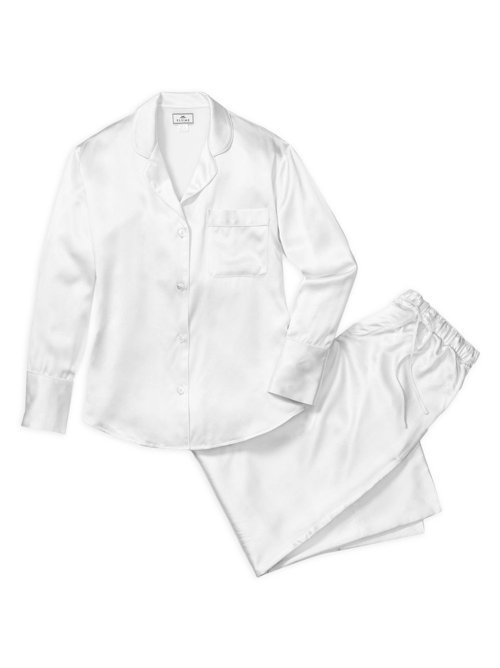 Шелковый пижамный комплект Petite Plume, белый шелковый халат лебединое озеро petite plume черный