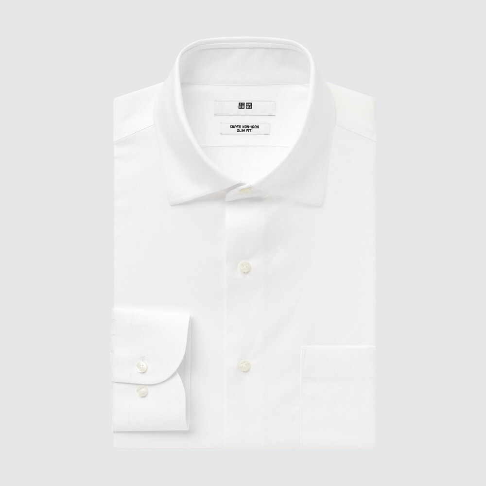 

Мужская рубашка Uniqlo приталенная, белый