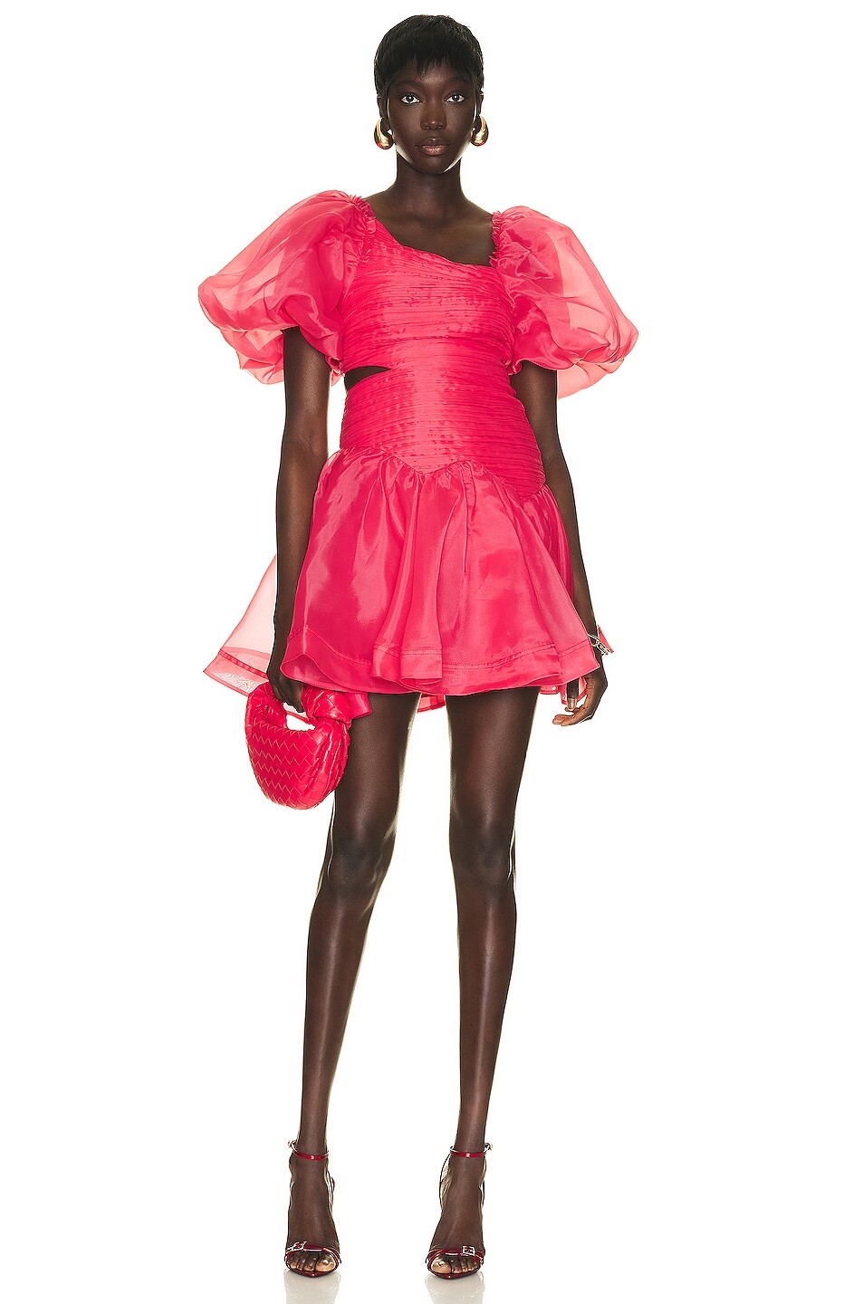 

Платье мини Aje Joan Puff Sleeve, цвет Rouge Pink
